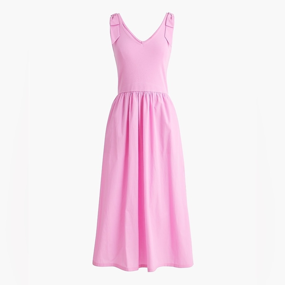 NWT J CREW Bow-strap knit mixy midi dress
